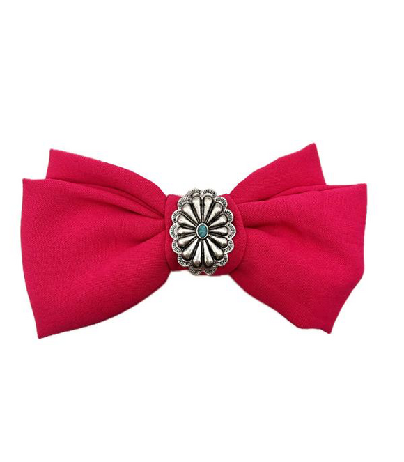 Western Concho Hair Bow (Smaller) *Fuchsia