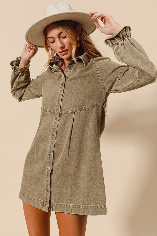 Daisy Denim Dress *Olive