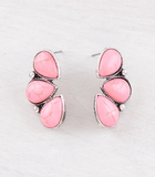 3 Stone Semi Stone Earrings