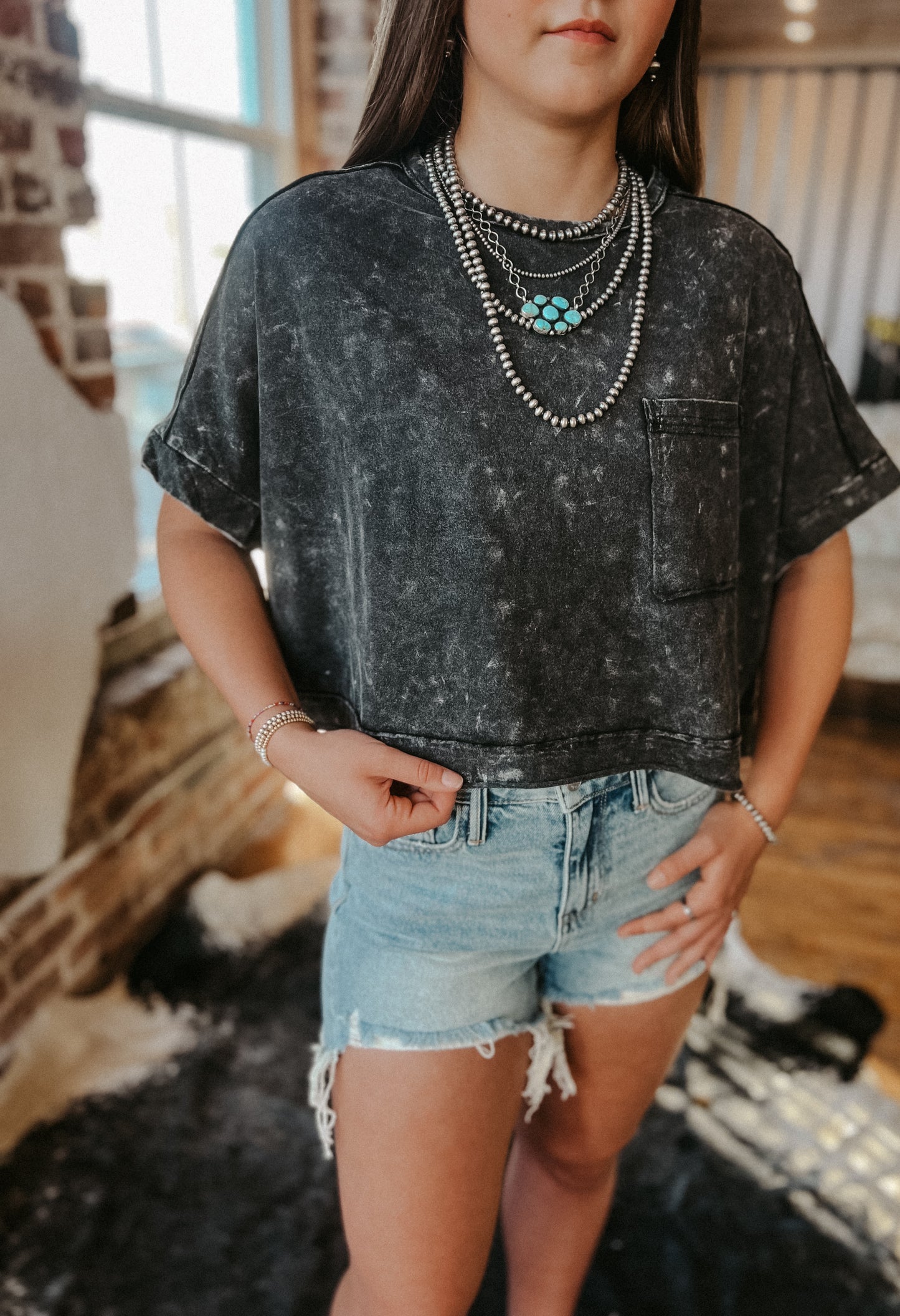 The Brynn Oversized Crop *Black