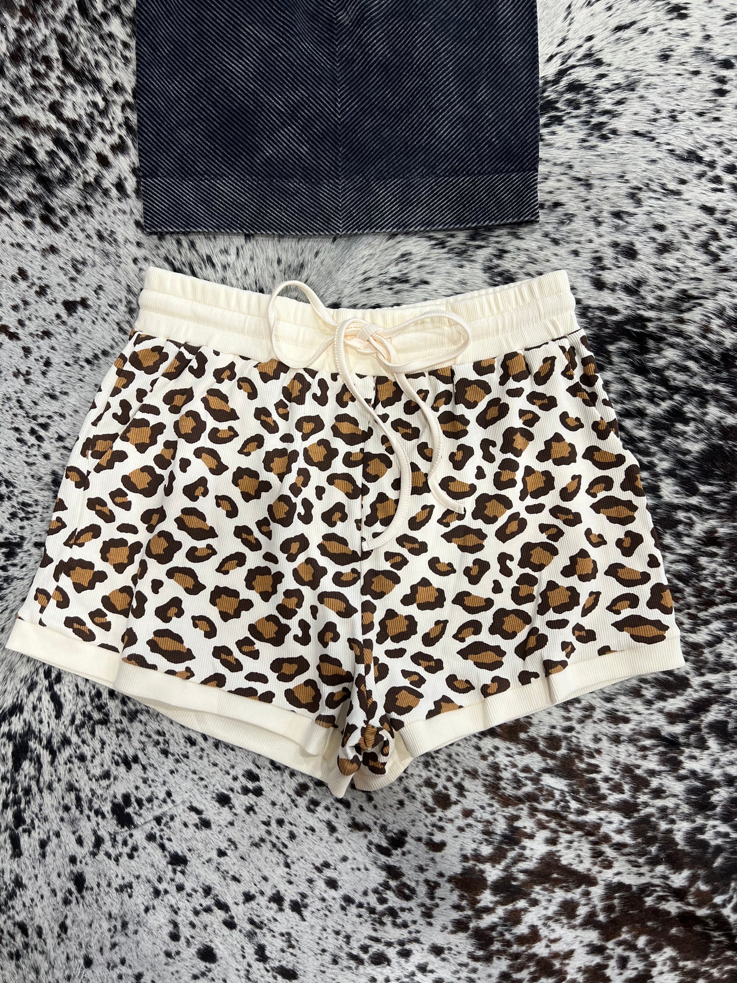 Cheetah Ribbed Shorts