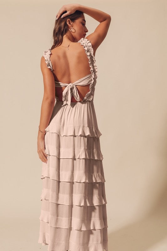The Lahela Ruffle Dress *Oatmeal