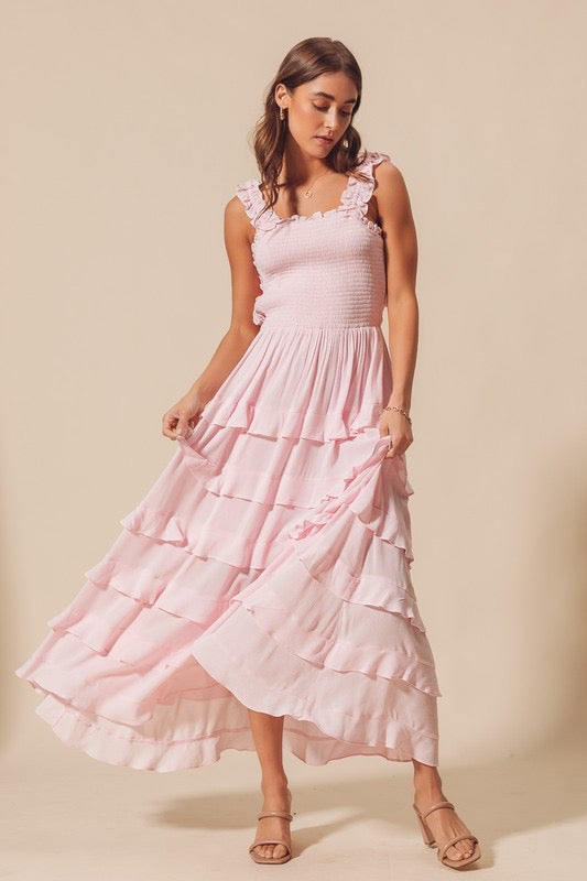 The Lahela Ruffle Dress *Light Pink