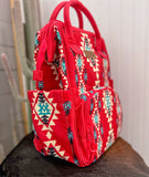 Red Wrangler Aztec Diaper Bag