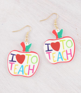 I Love To Teach Earrings