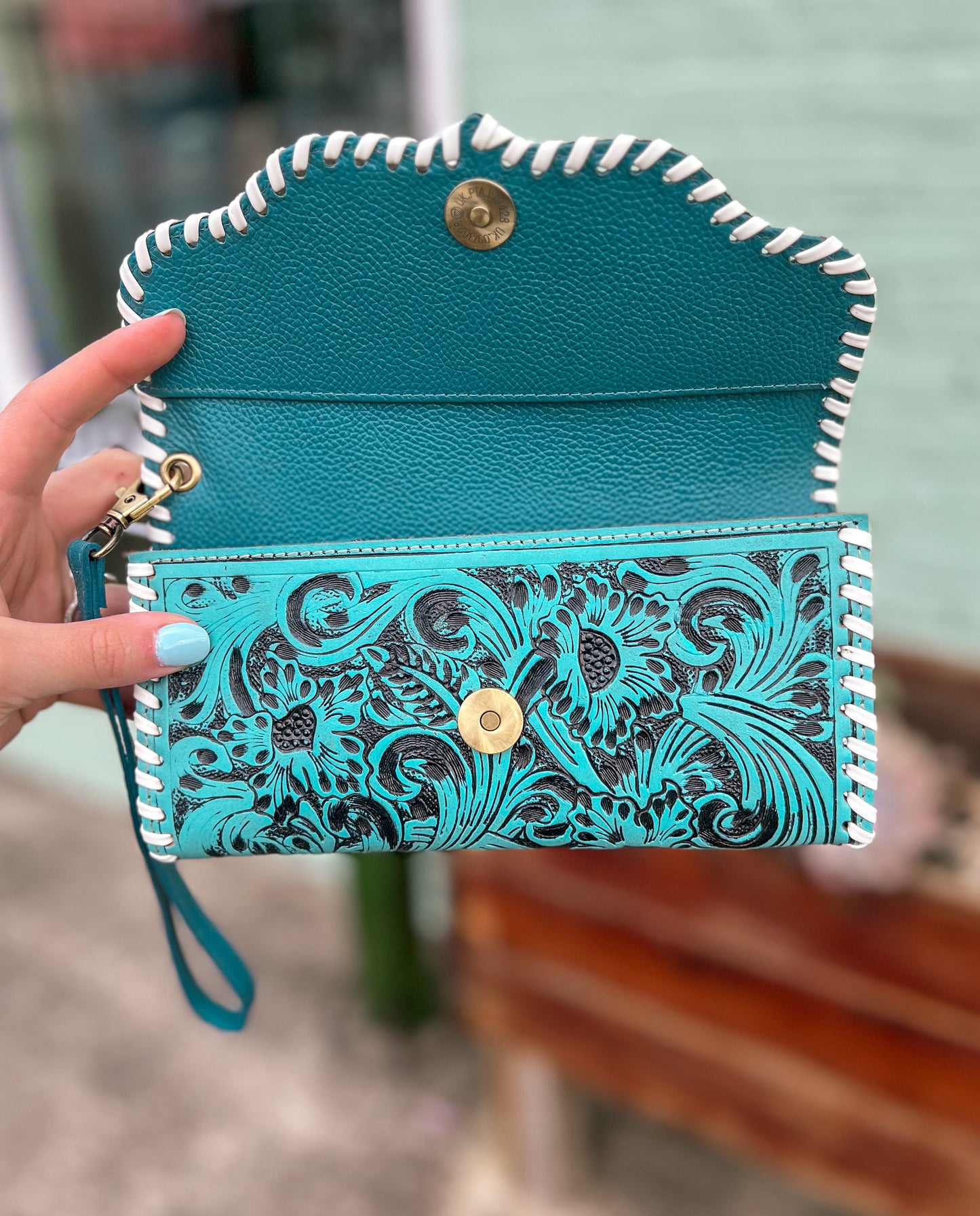 Desert Roses Wallet in Crimson *Blue