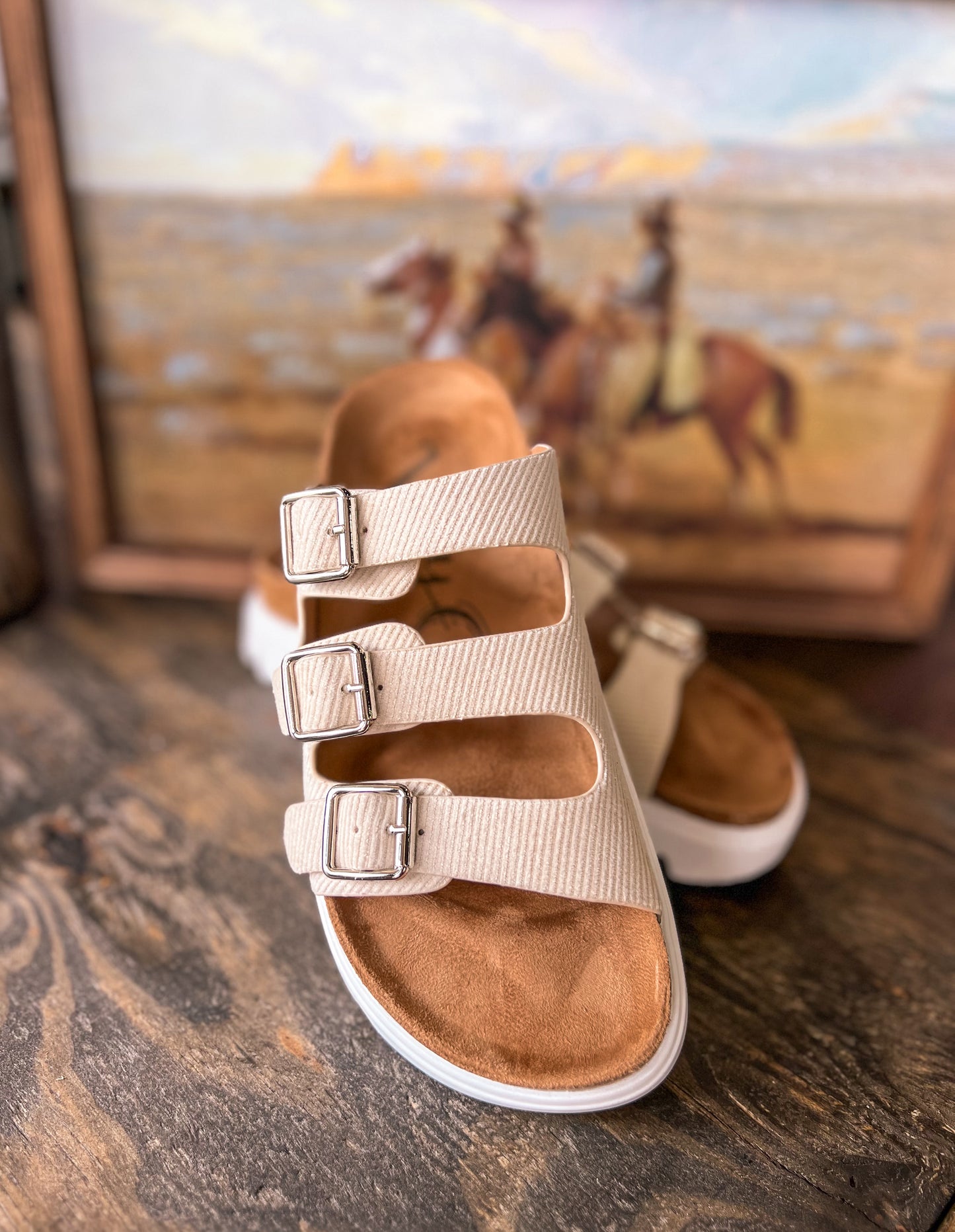 The Plaza Buckle Sandal *Cream