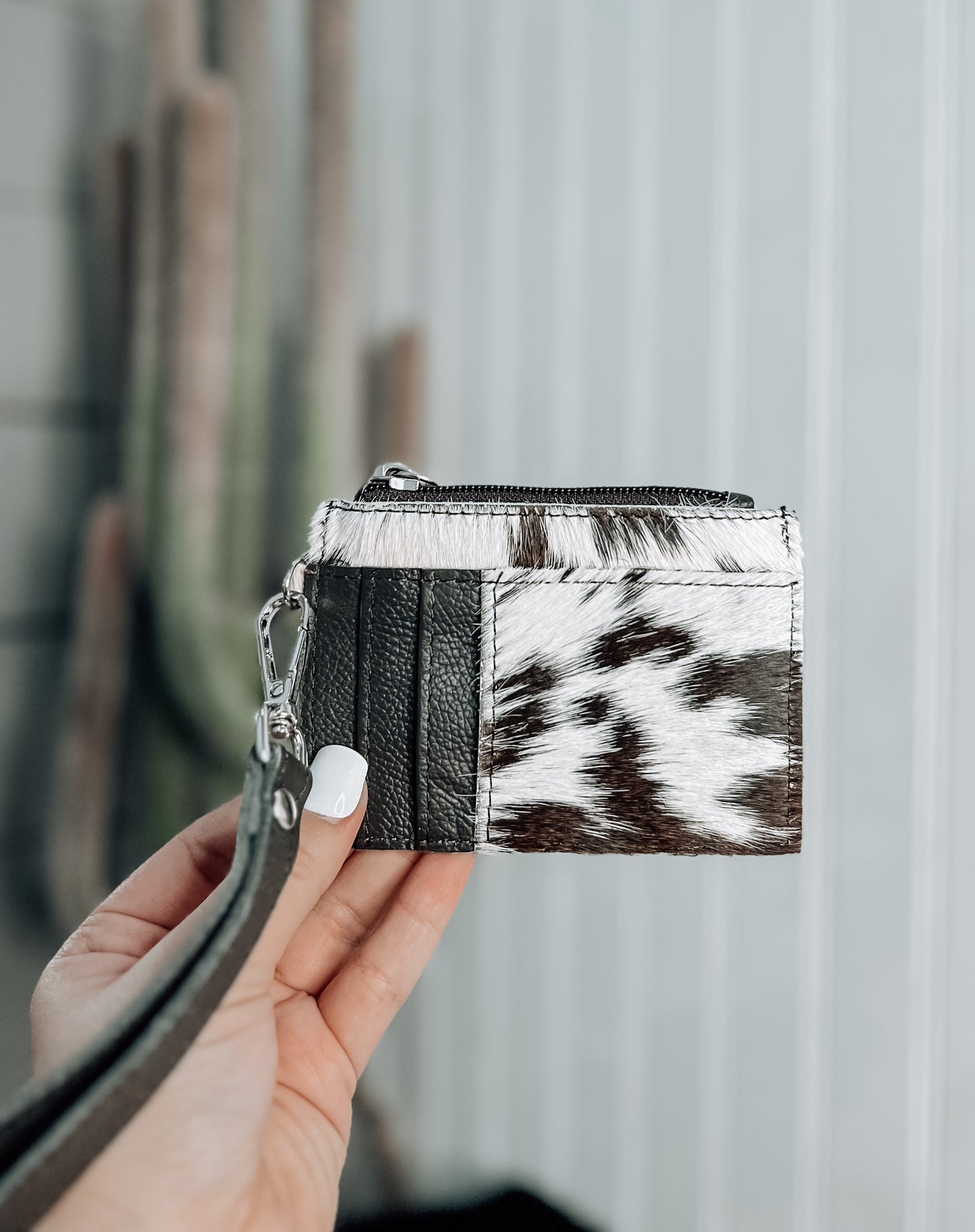 Cowhide Wristlet Card Holder