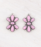 Semi Stone Cluster Earrings