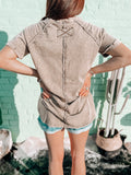 Codie Acid Wash Top *Mocha