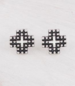 Cross Bubble Textured Earrings