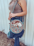 Desert Rain Hand Tooled Round Purse