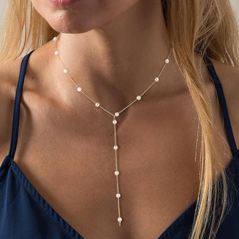 Pearl and Gold Lariat