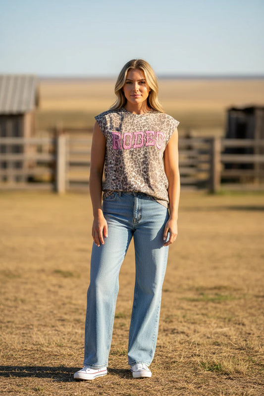 Vintage Cheetah Rodeo Tank