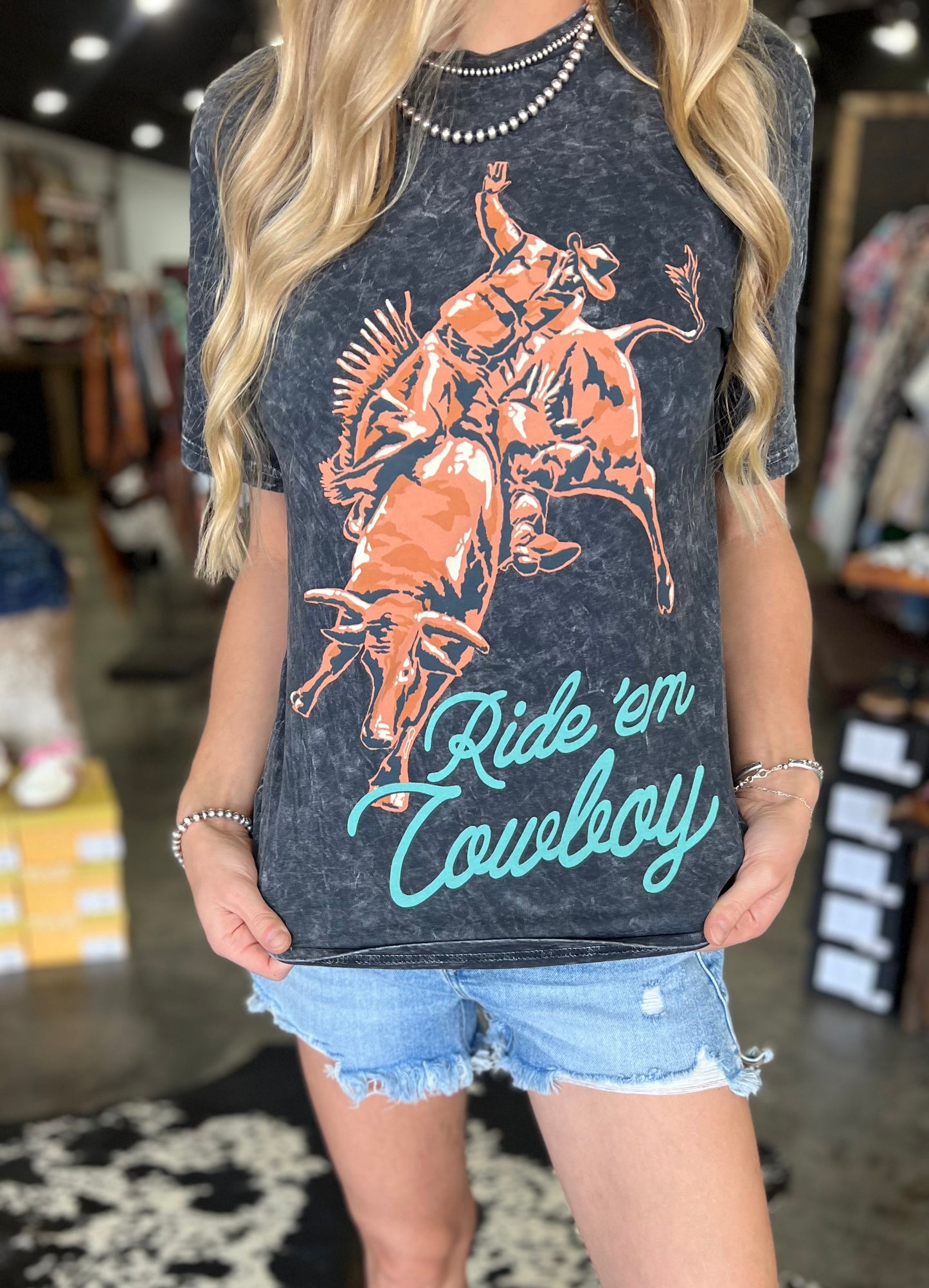 Ride Em’ Cowboy Mineral Wash Graphic Tee