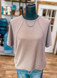 The Willa Ribbed Tee *Coco