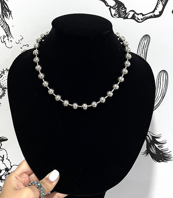 Silver Ball Bead Necklace