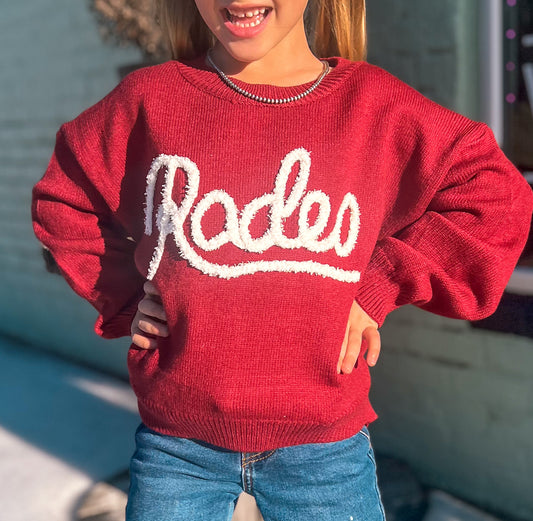 Red Rodeo Sweater- Toddler/Kids