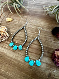 Magnesite Turquoise Teardrop Dangle Earrings