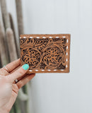 Tooled Leather Bifold Mens Wallet