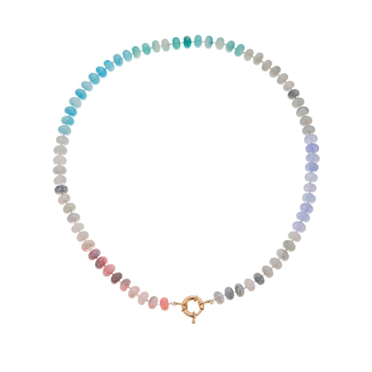 Natural Stone Semi-Precious Glass Mixed Necklace