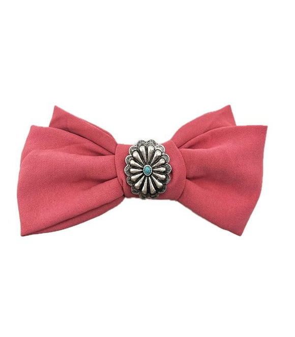 Western Concho Hair Bow (Smaller) *Pink