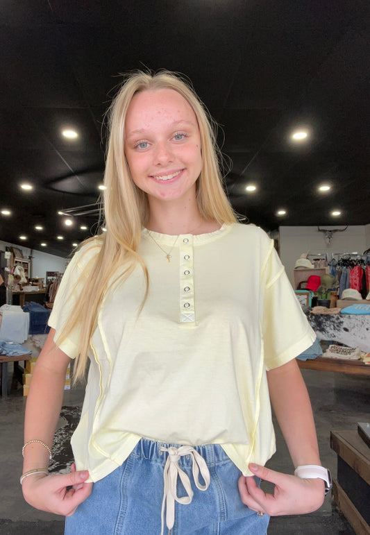 Lemon Drop Henley Top