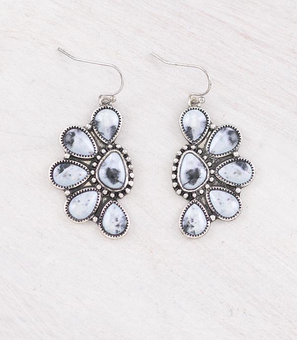Howlite Cluster Earrings