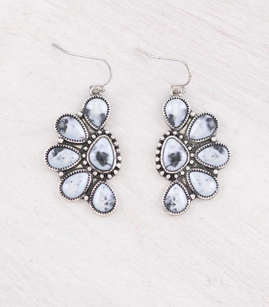 Howlite Cluster Earrings