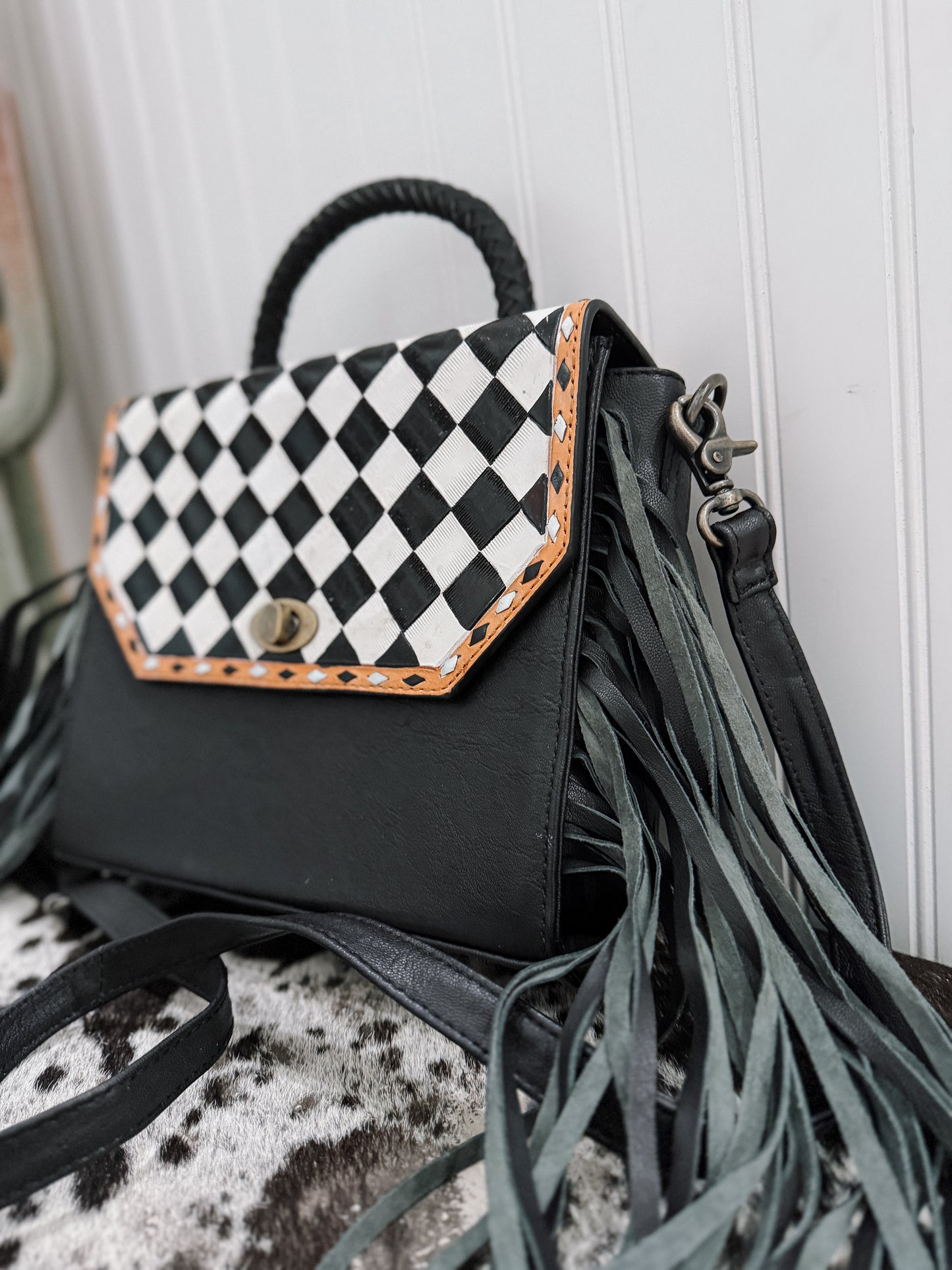 Checkered Dreams Crossbody Clutch Purse