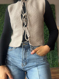 The Scarlett Tie Sweater Vest *Beige
