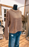 The River Crew Neck Cropped Sweater *Deep Camel