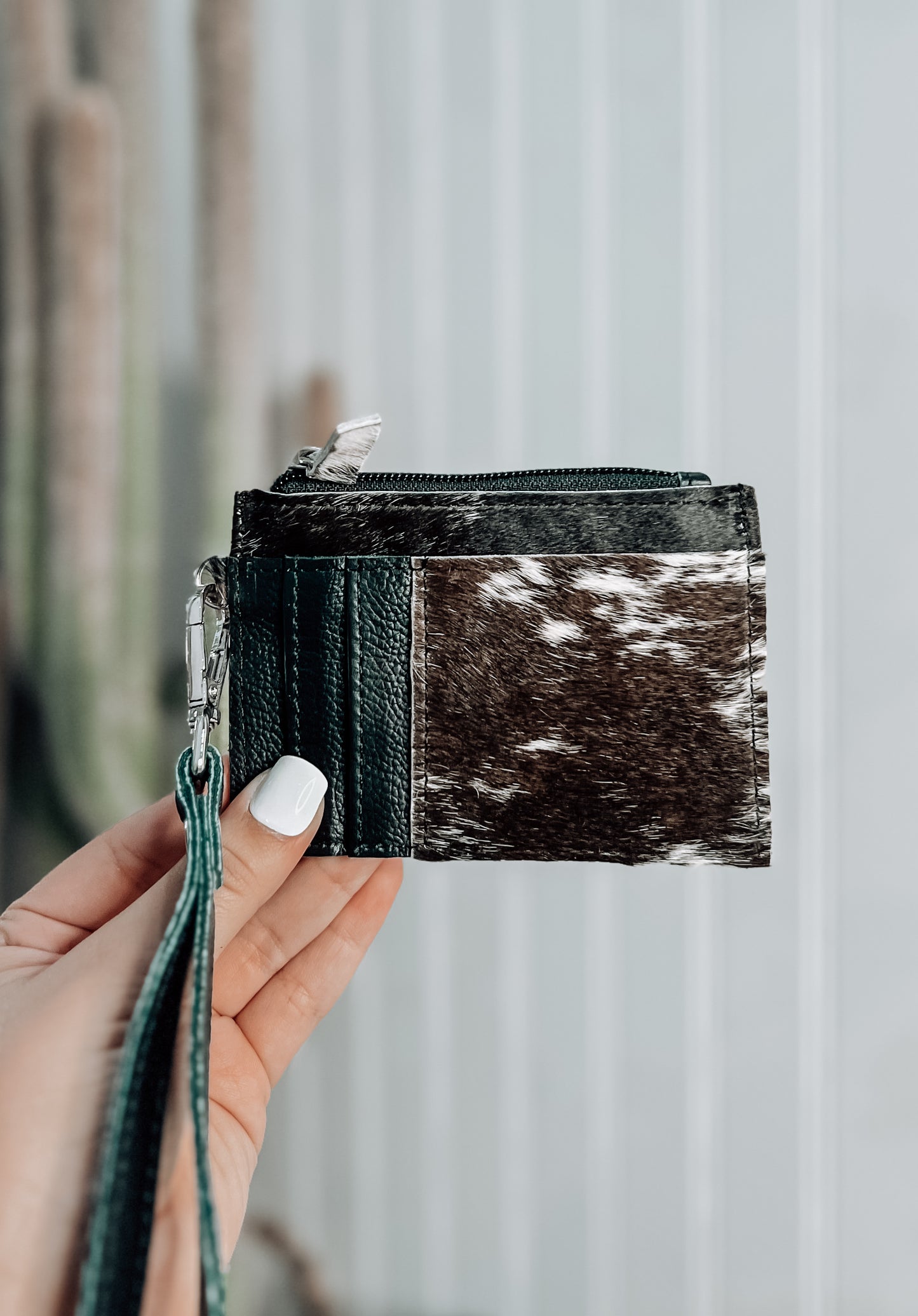 Cowhide Wristlet Card Holder