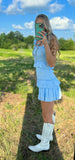 Baby Blue Smocked Ruffle Mini Dress