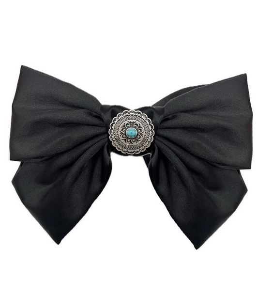 Western Concho Hair Bow *Black
