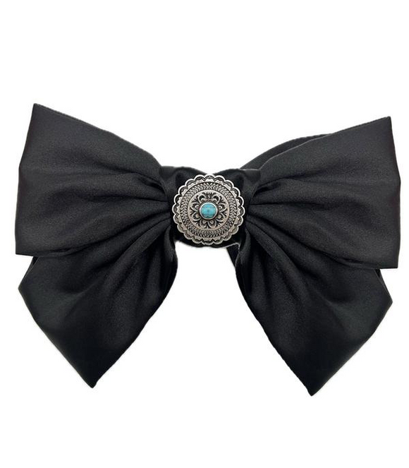 Western Concho Hair Bow *Black