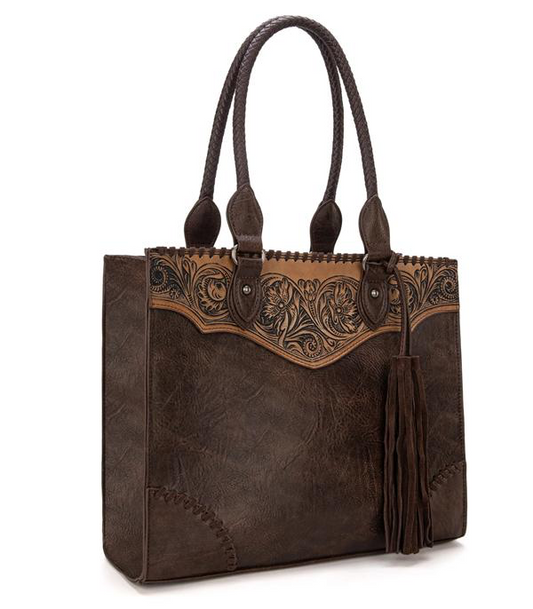 Montana West Tooled Concealed Carry Tote *Coffee