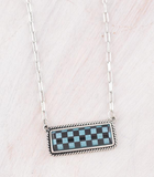 Checkered Bar Necklace