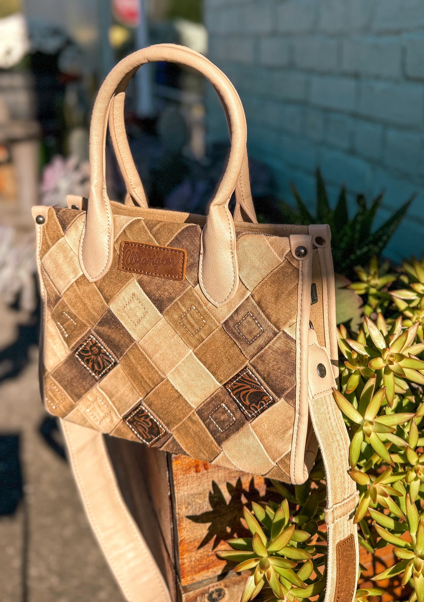 Wrangler Woven Denim Concealed Carry Tote/Crossbody