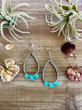 Magnesite Turquoise Teardrop Dangle Earrings