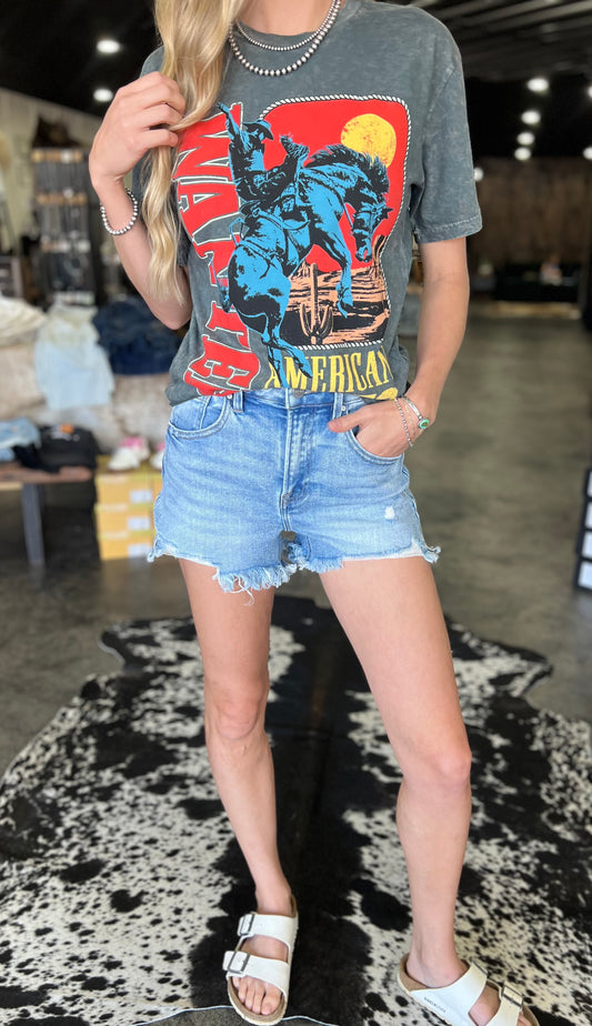Wanted American Rodeo Mineral Wash Graphic Tee