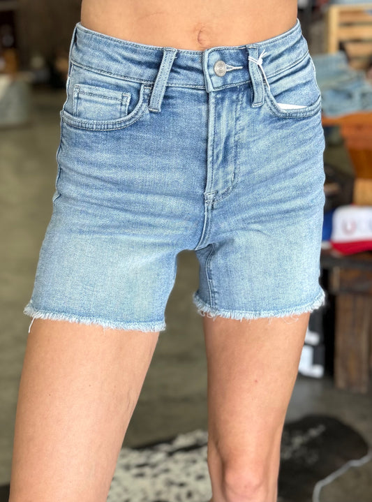 The Ruby Midi Denim Shorts