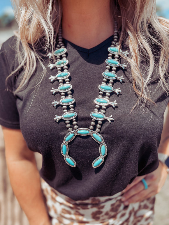 Turquoise Squash Blossom Necklace