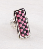 Checkered Bar Ring