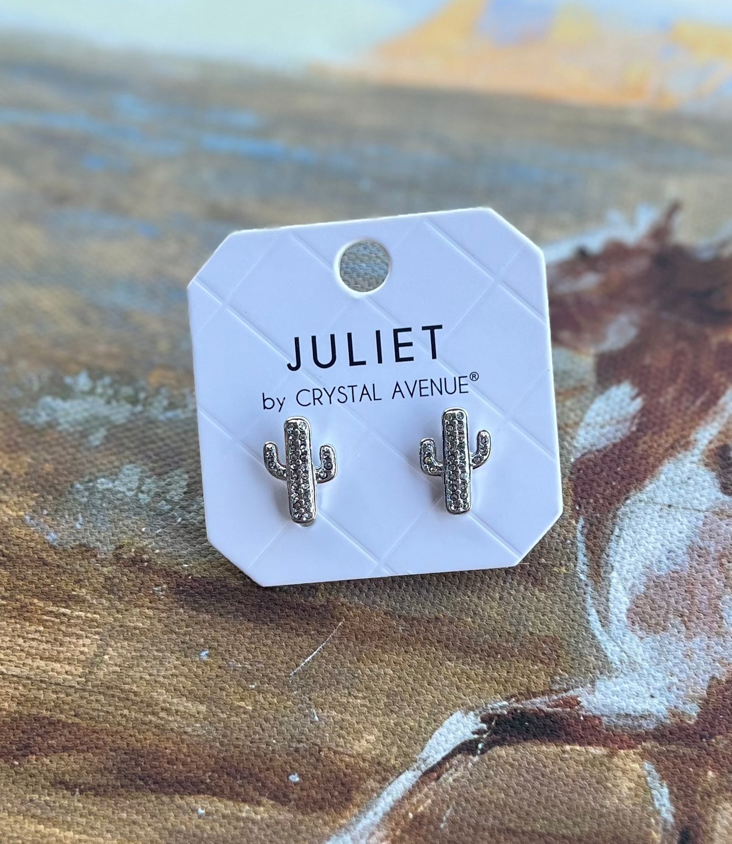 Rhinestone Cactus Studs