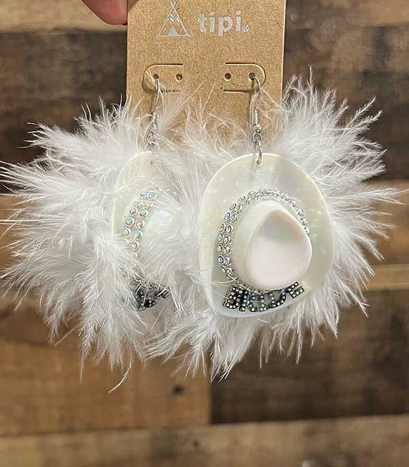 Bride Cowgirl Hat Earrings