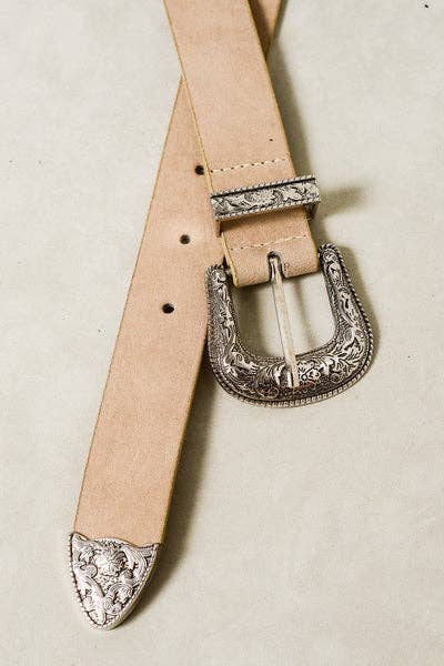 Classic Leather Belt Beige