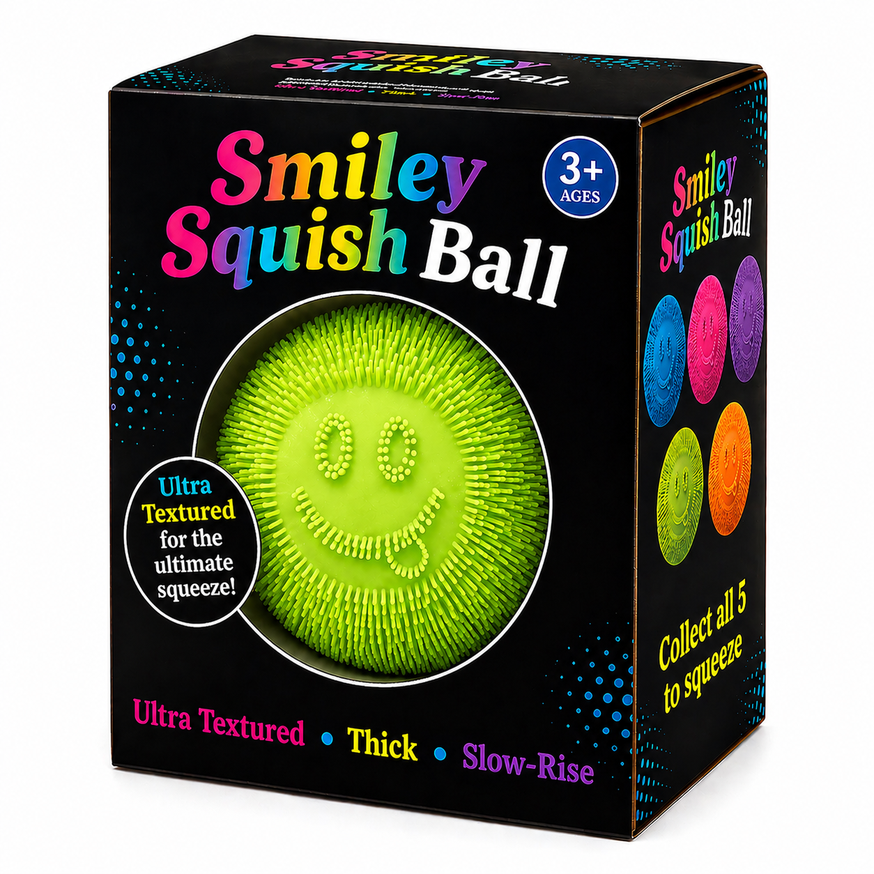 Smiley Squish Ball Textured Slow-Rise