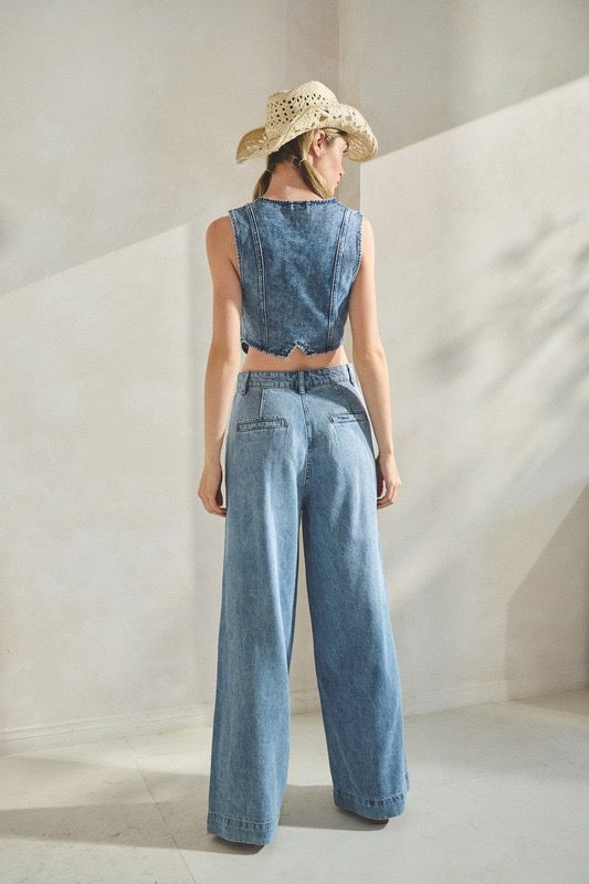 Lacy Vintage Denim Vest