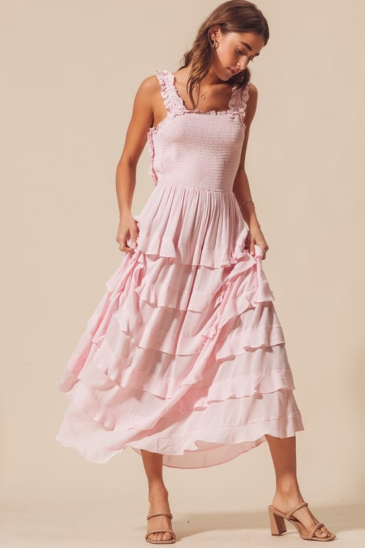 The Lahela Ruffle Dress *Light Pink